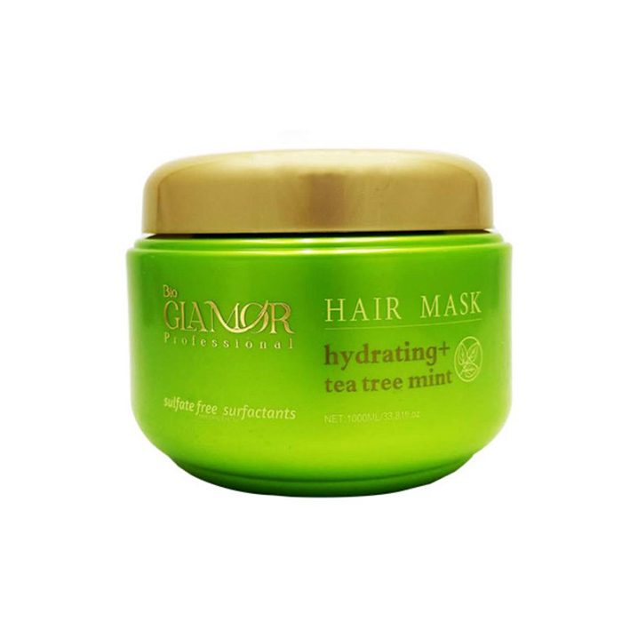 سبزی ماسک مو سبز گلامور حجم 1000 میلی لیتر (Glamor tea tree mint hair mask) - Image 1